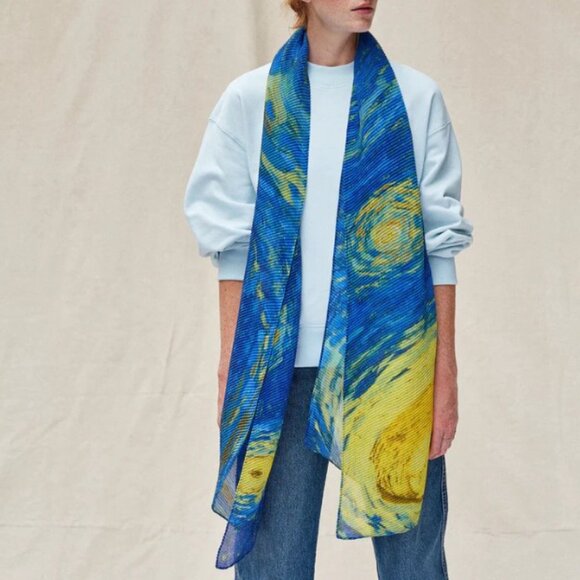 NWOT! MoMA Van Gogh Starry Night Scarf - Picture 2 of 6